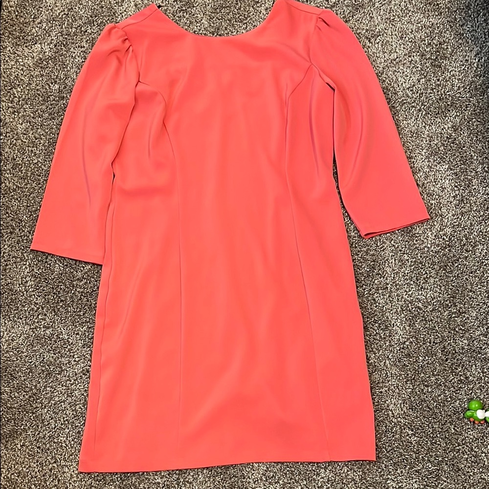 Forever 21 Orange Sheath Dress with Puff Sleeves